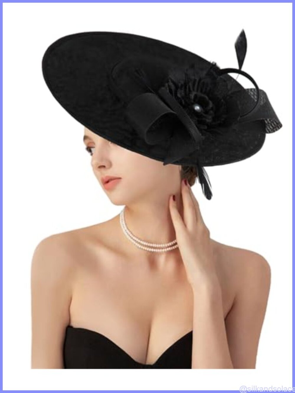 Linen Feather Fascinator Headband Vintage Derby Hat Church Wedding